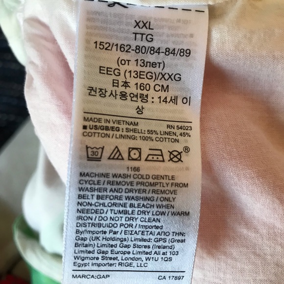 GAP Cropped Linen blend Jumpsuit Girl Size XXL 14-16 - Picture 5 of 5